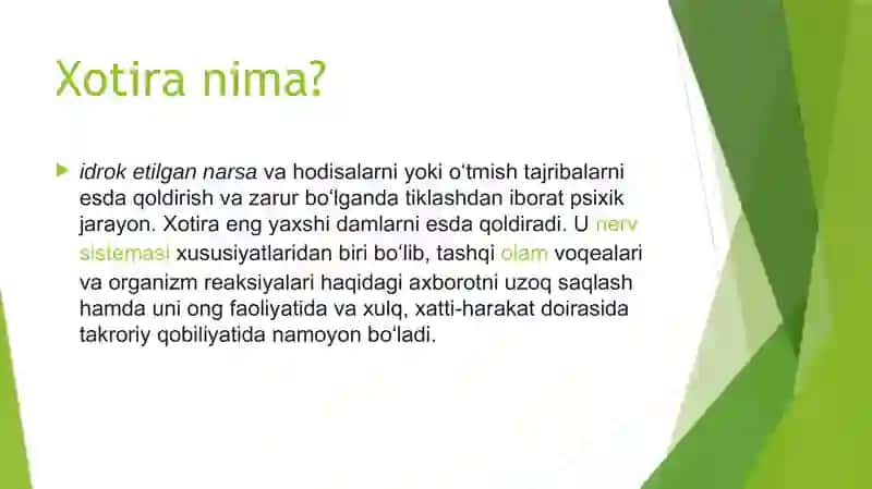 xotira haqida tushuncha 2