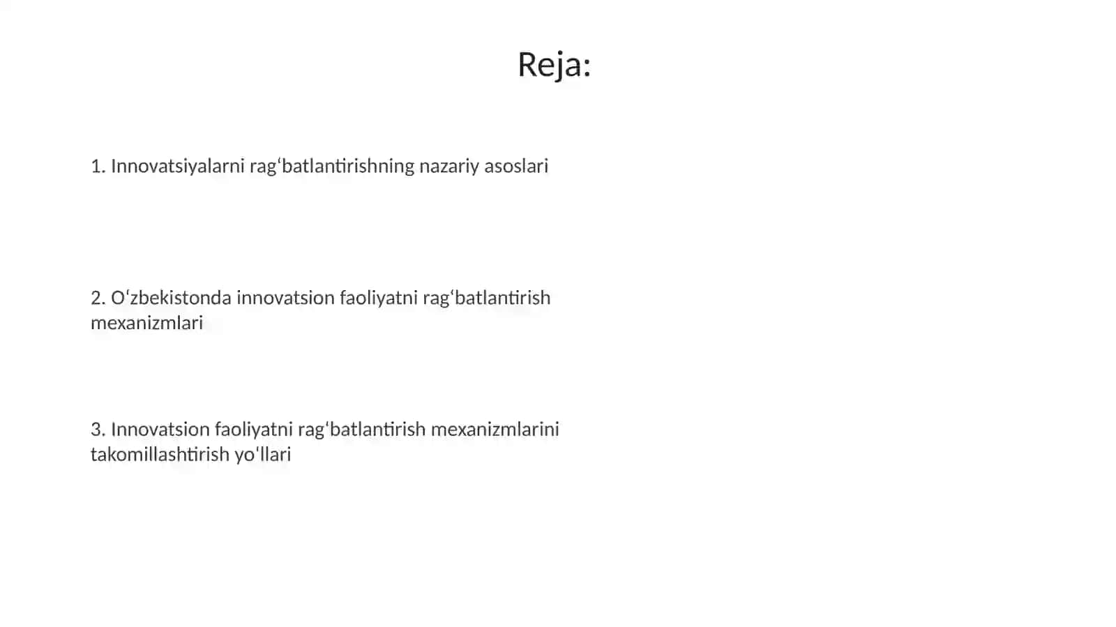 Innovatsion faoliyatni ragʻbatlantirish mexanizmlari 2