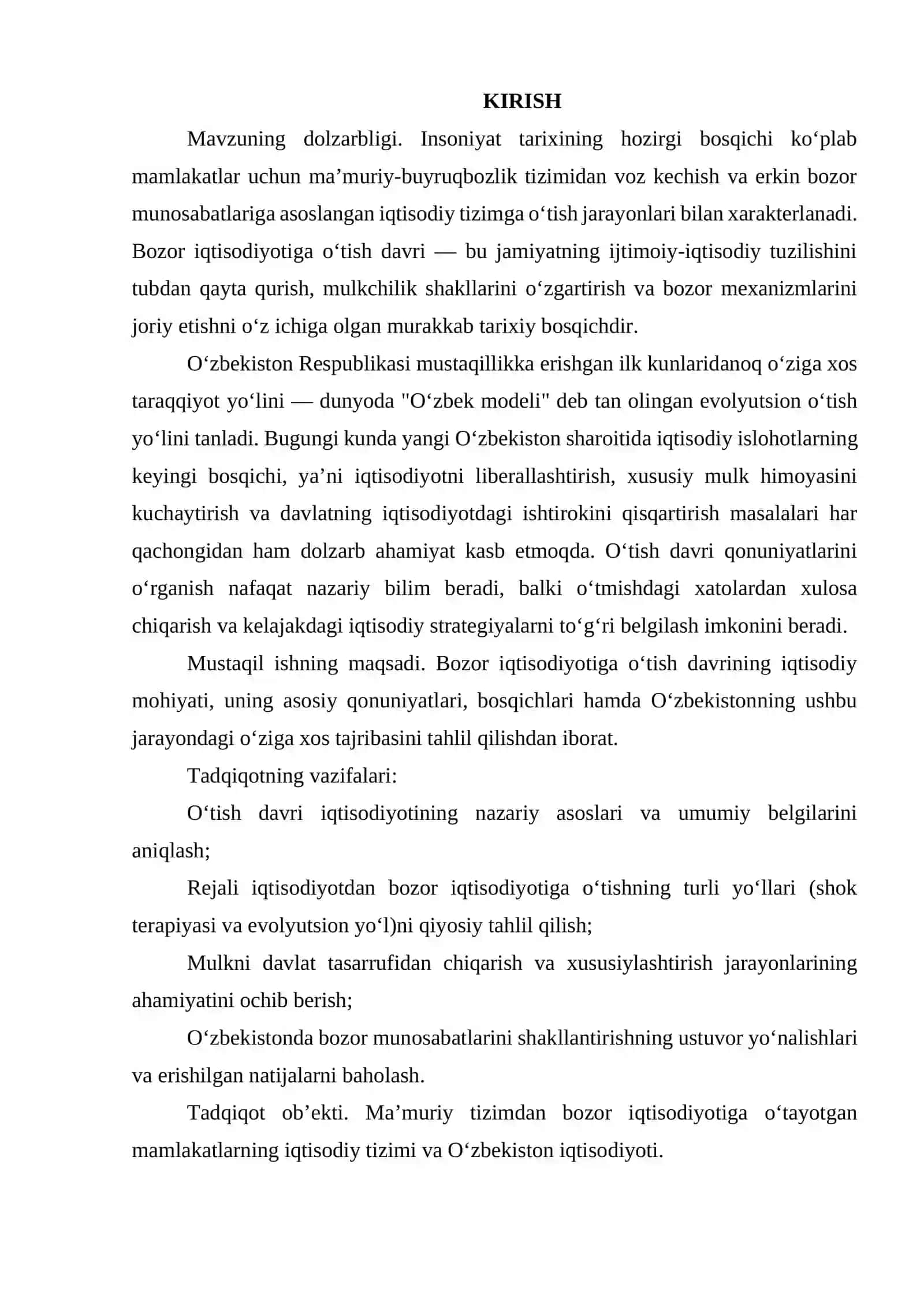BOZOR IQTISODIYOTIGA O’TISH DAVRI 2