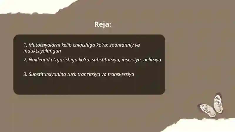 Mutatsiyalar tasnifini keltirish 2