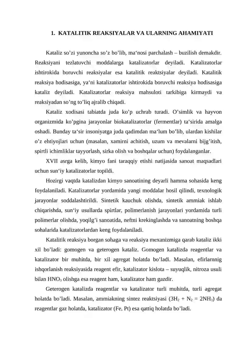 KATALIZ. GOMOGEN VA GETEROGEN KATALIZ 2