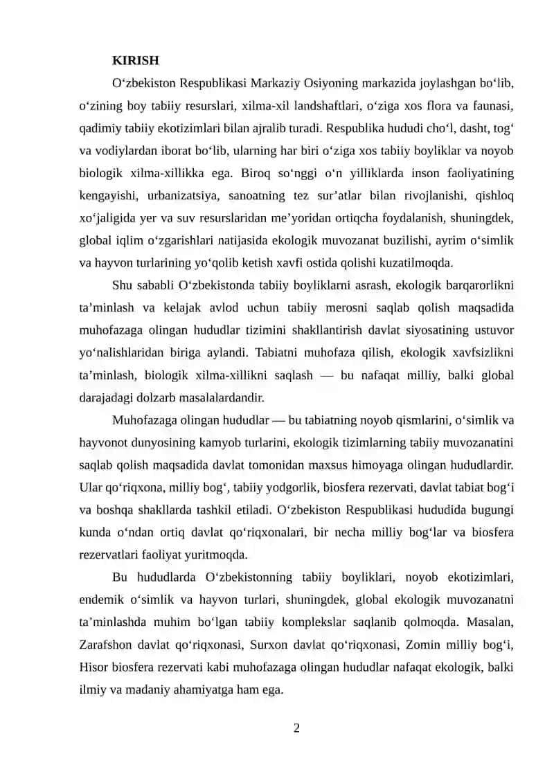 O'zbekistonning muhofazaga olingan xududlari 2