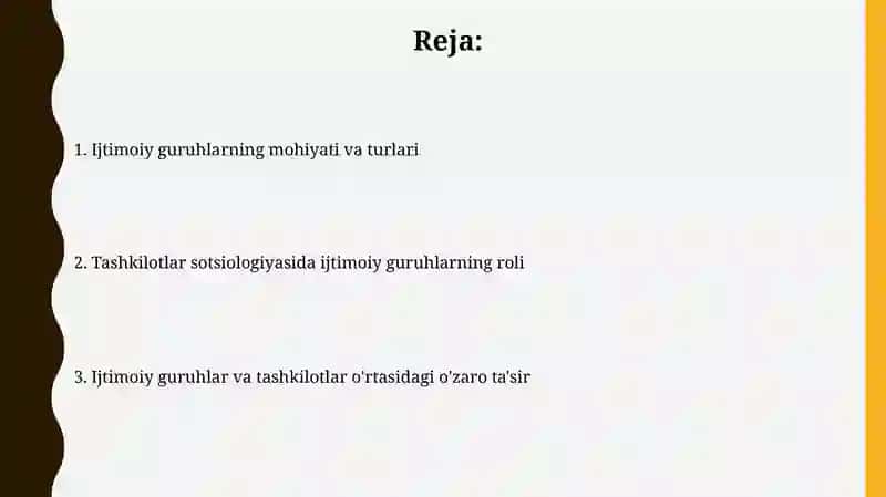Ijtimoiy guruhlar tashkilotlar sotsiologiyasi 2