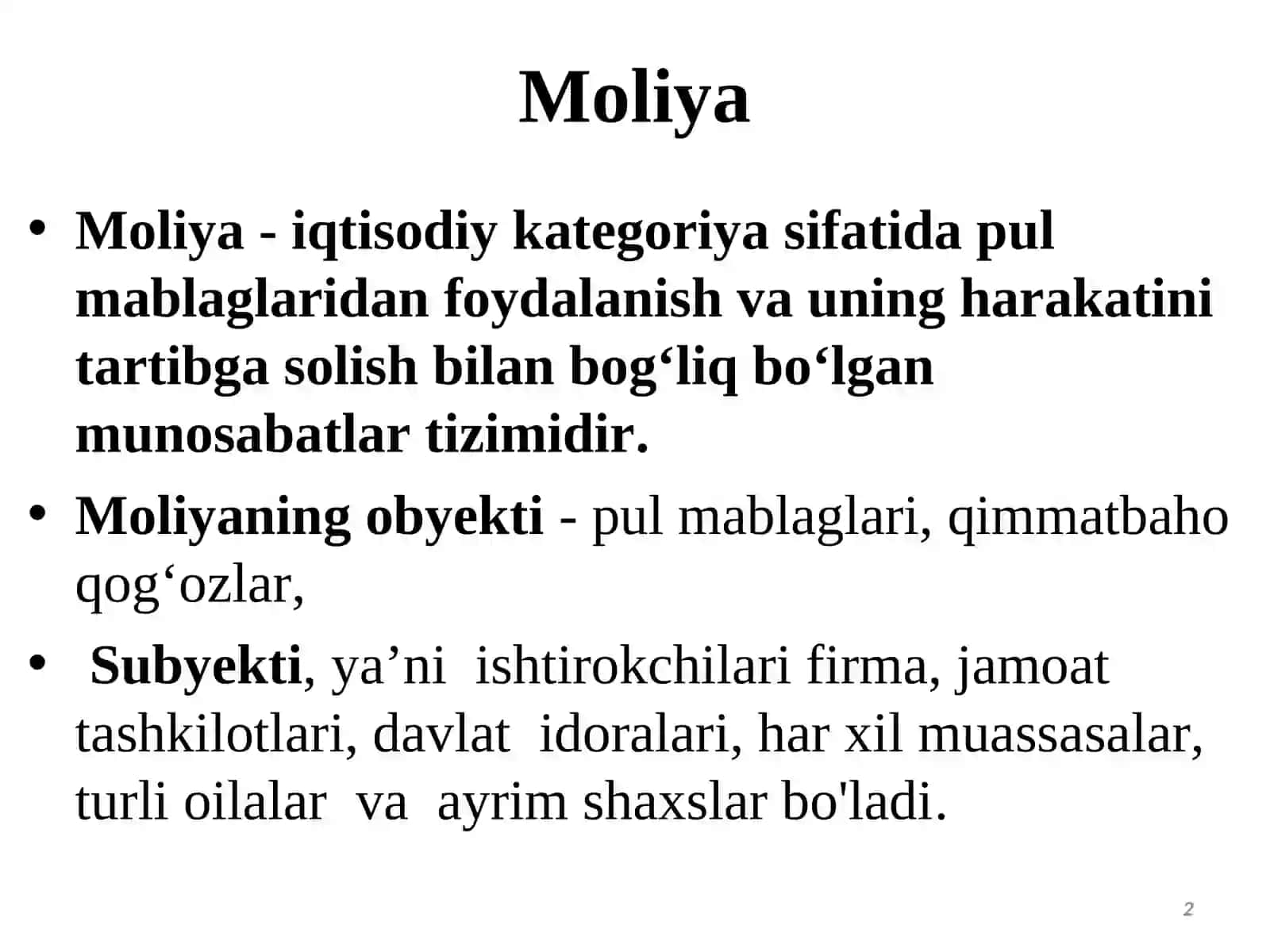 Moliya 2