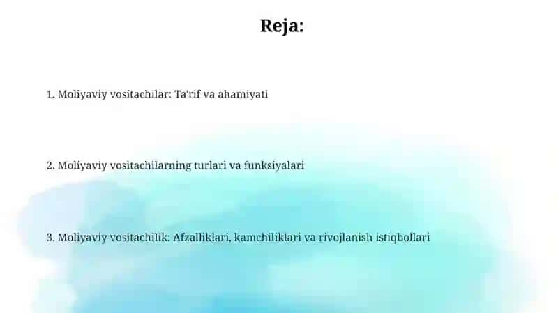 Moliyaviy vositachilar 2