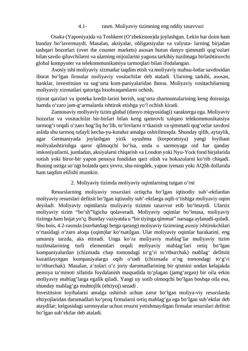 Moliyaviy tizim va moliyaviy oqimlar 2