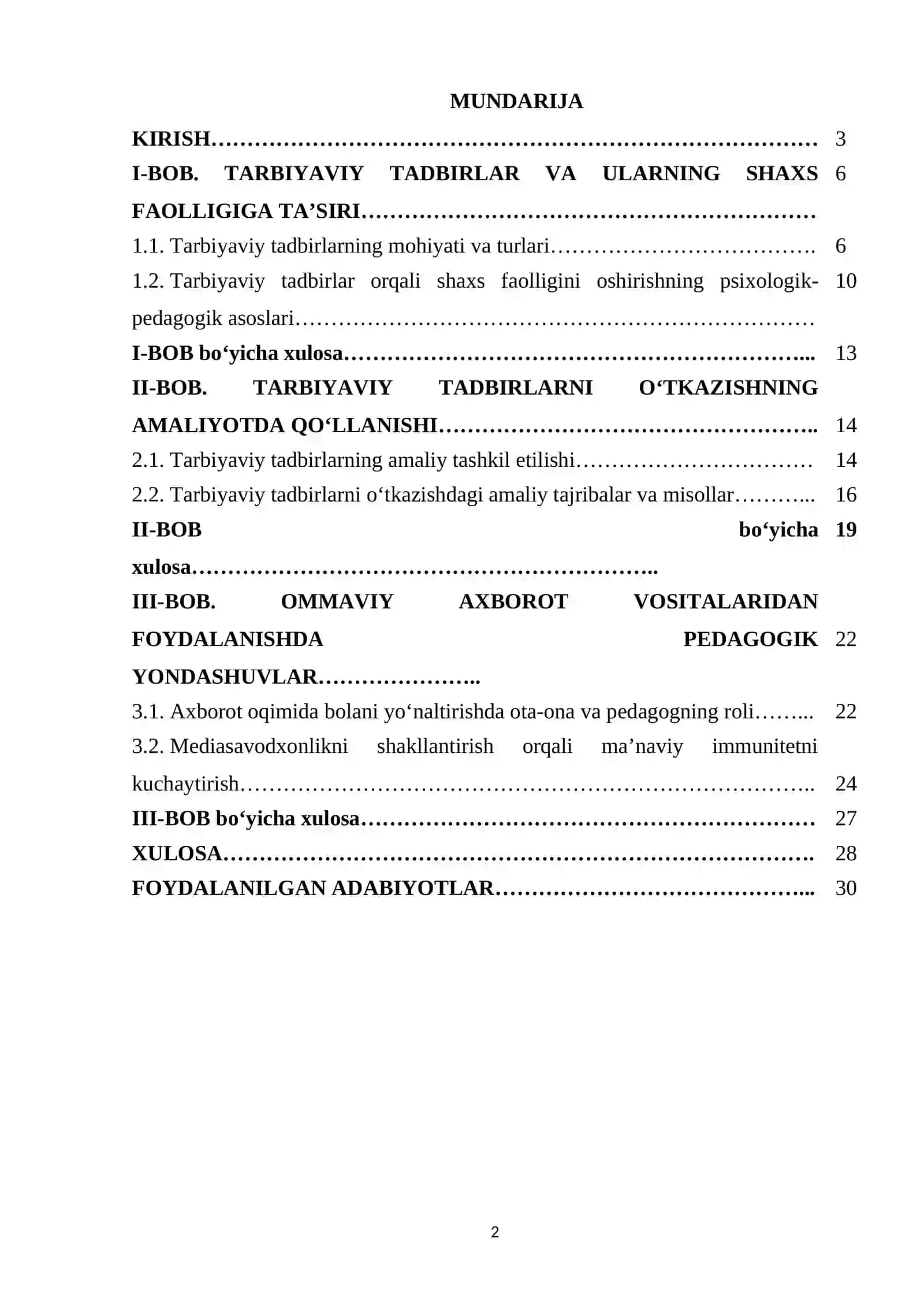Tarbiyaviy tadbirlarning shaxs faolligini oshirishdagi o'rni 2