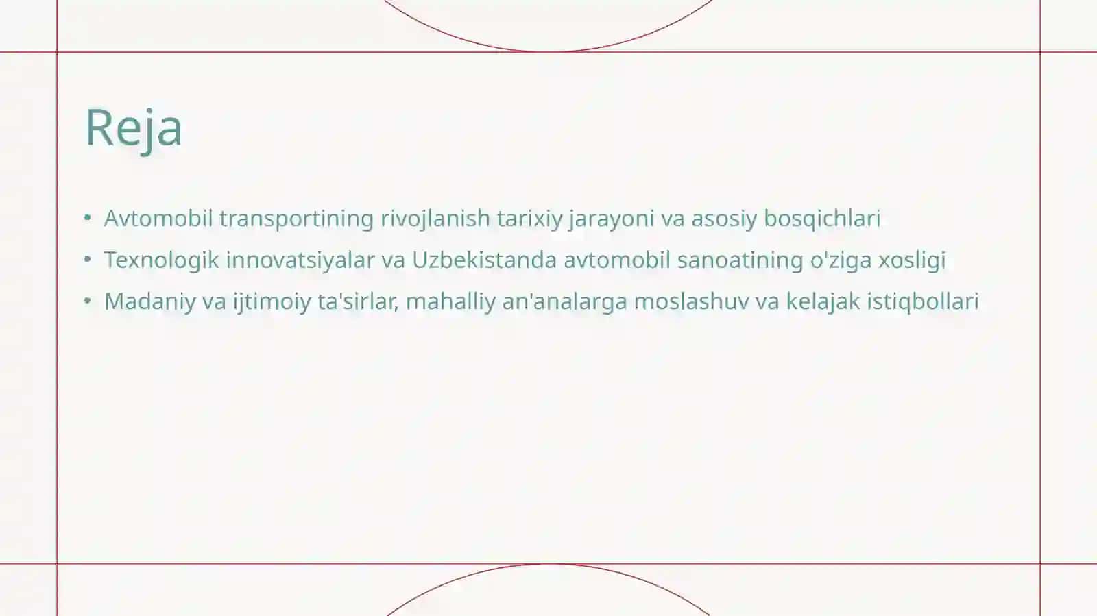 Avtomobil transporti rivojlanishining oʻziga xos xususiyatlari 2