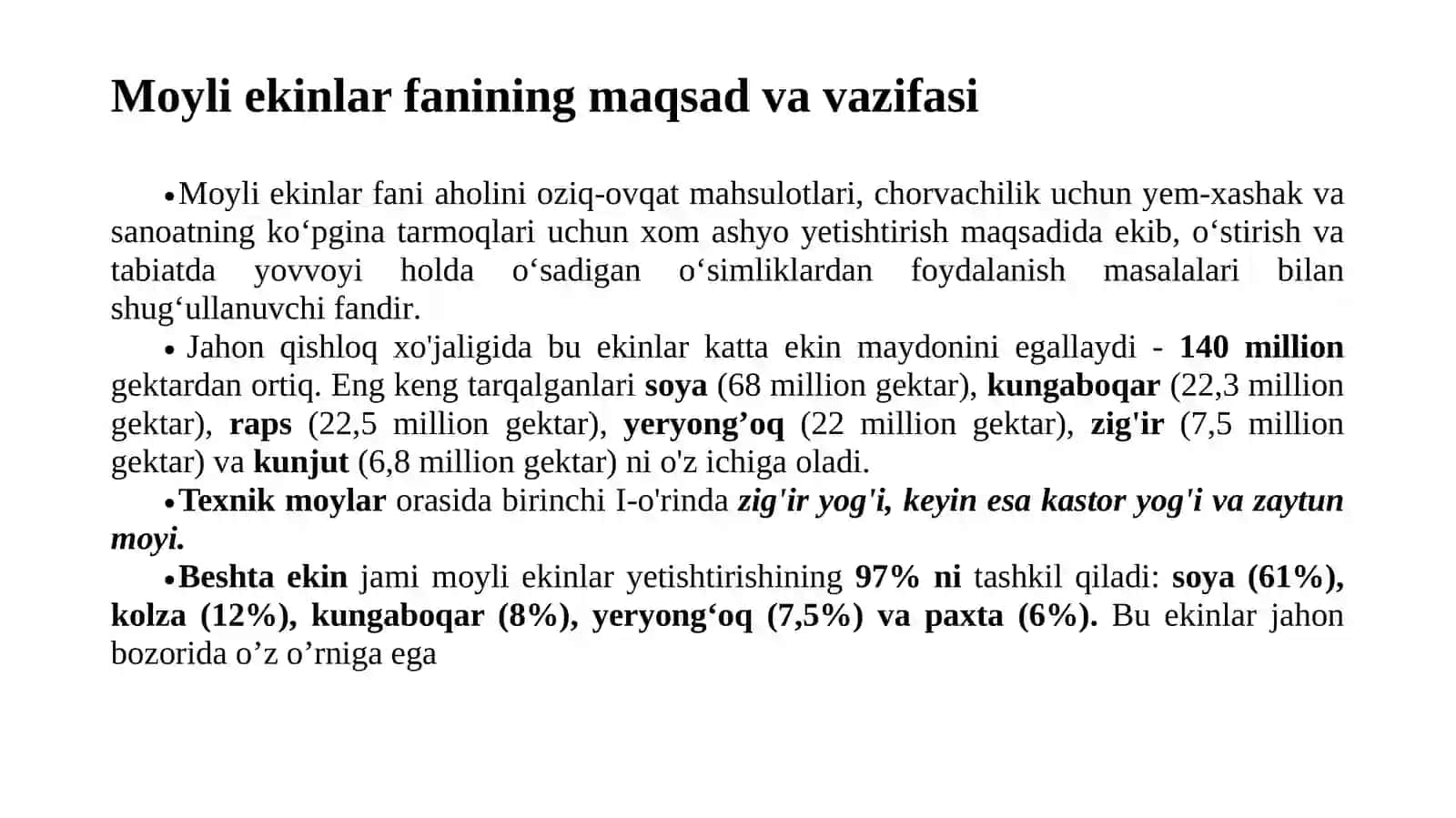 Moyli ekinlar biologiyasi 2