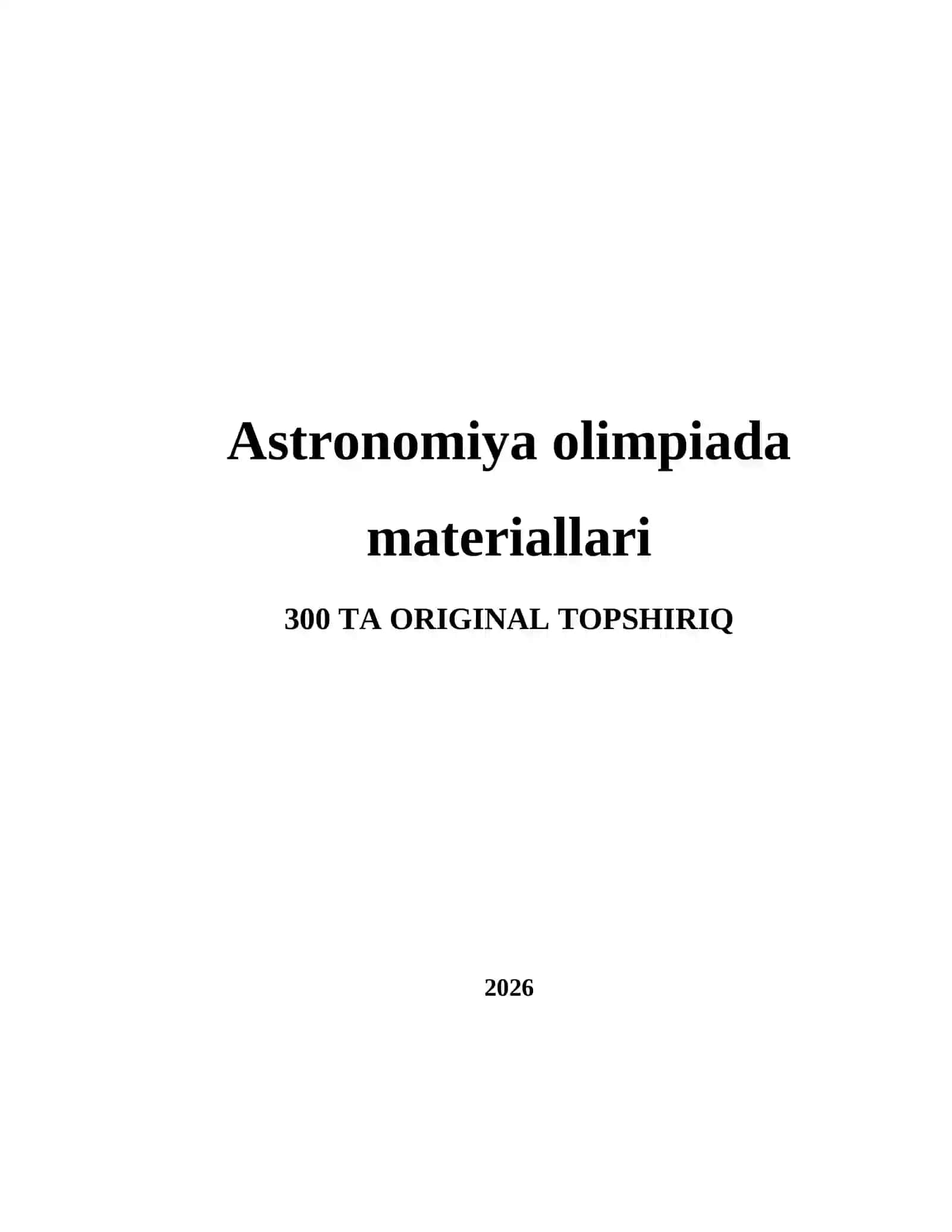 Astronomiya olimpiada materiallari 2