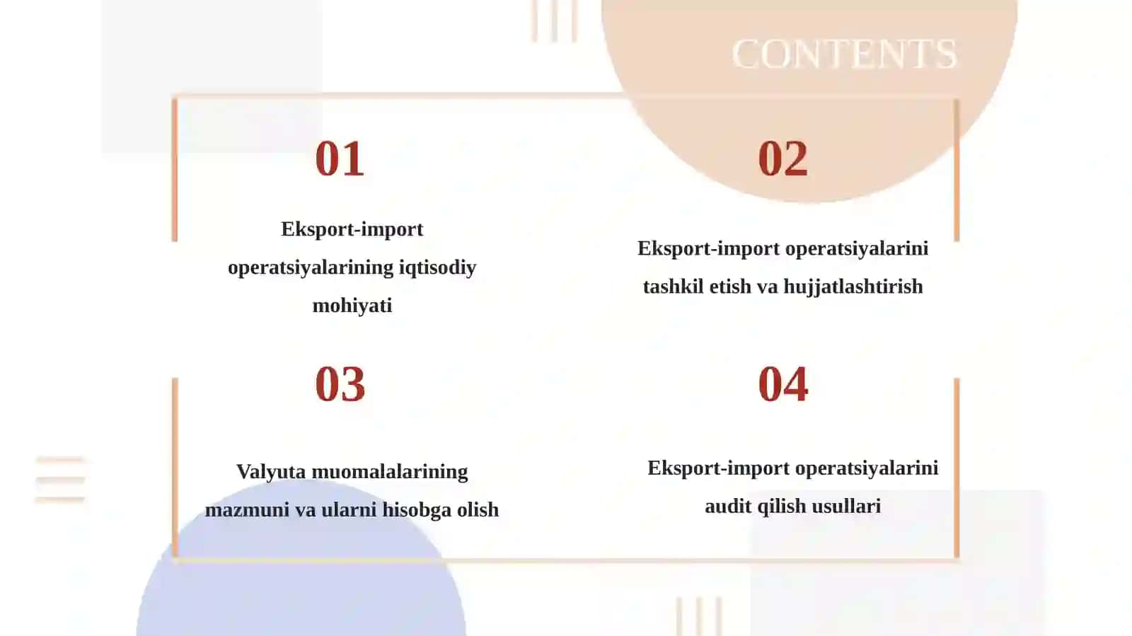 Eksport-import va valyuta muomalalari auditi 2