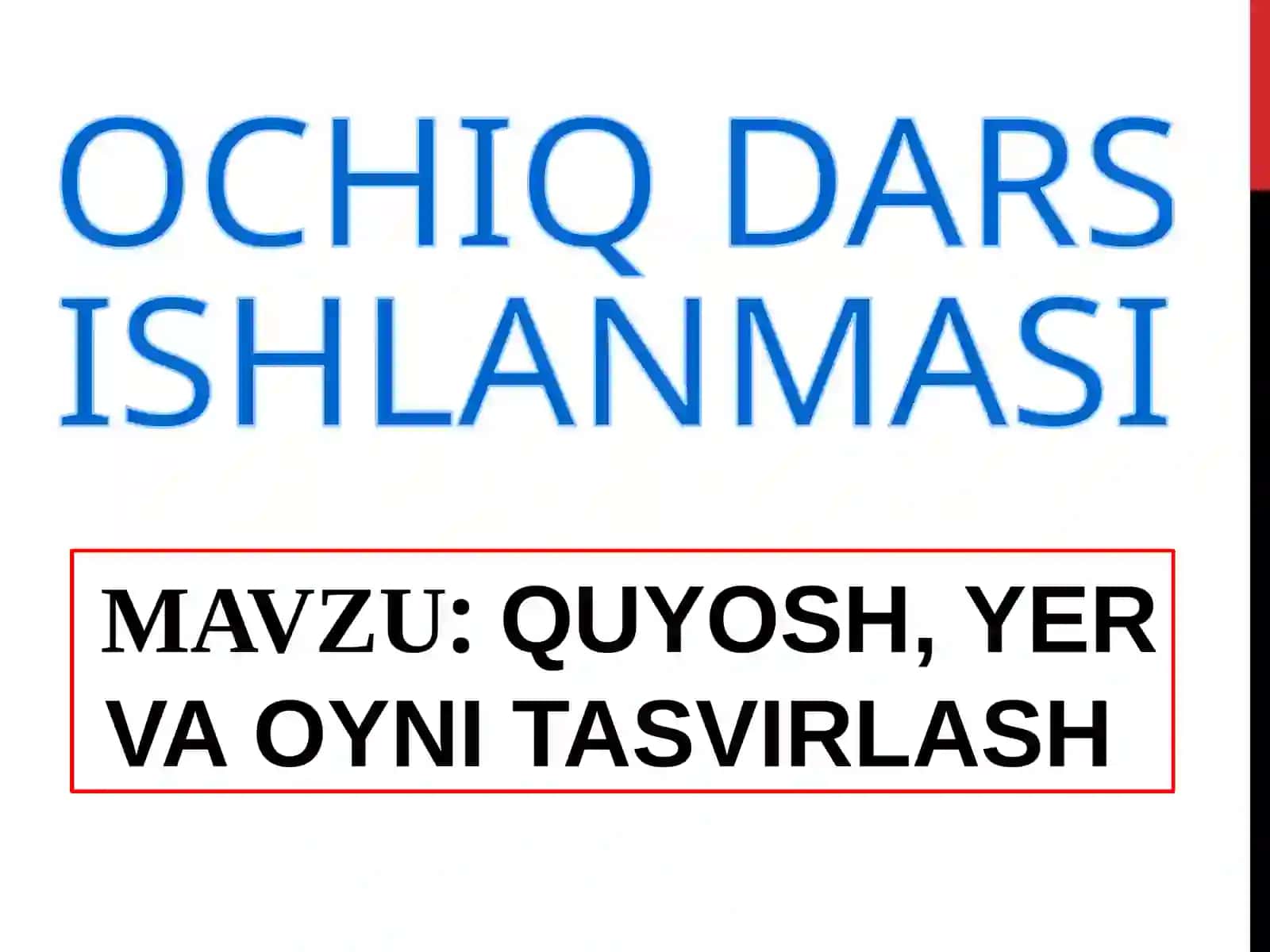 QUYOSH, YER VA OYNI TASVIRLASH 2