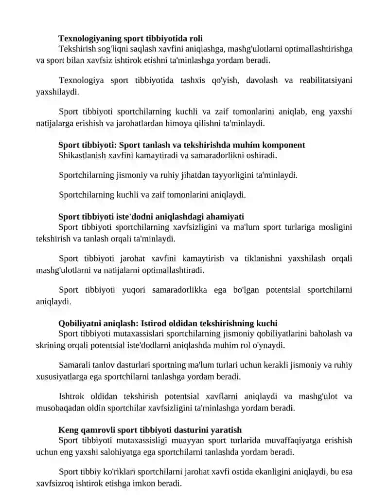 Sport Tibbiyoti 2