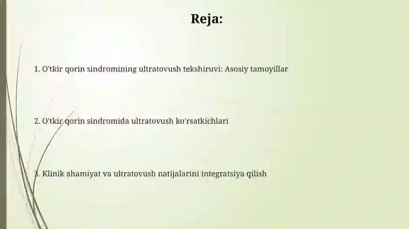 O'tkir qorin sindromining ultratovushtekshiruvi 2