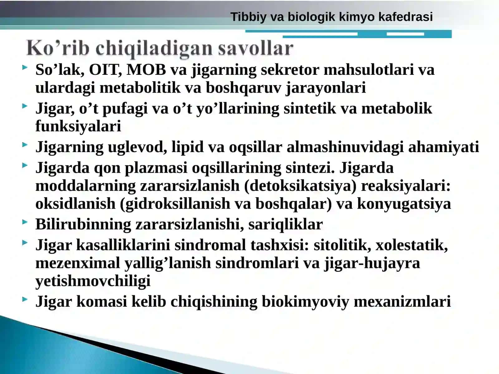 Tibbiy va biologik kimyo kafedrasi 2