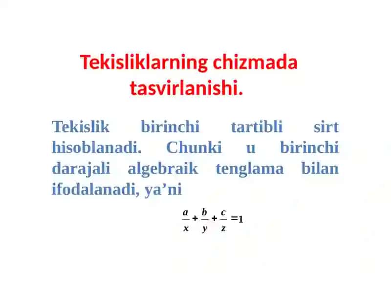 Tekisliklar 2