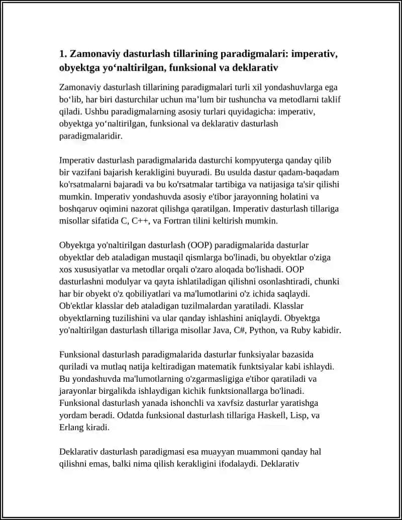 Zamonaviy dasturlash tillarining tahlili 3