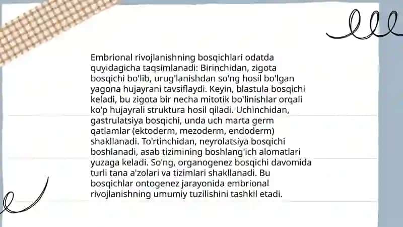 Odam embirogenizning qaltis davrlari 3