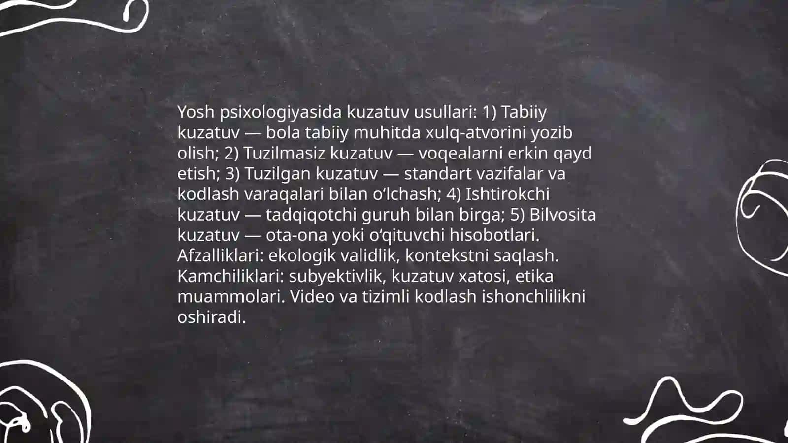 Yosh psixologiyasining tadqiqot metidlari 3