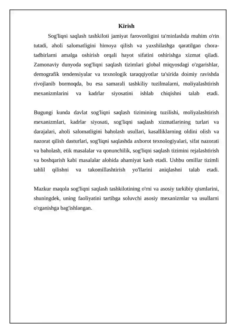 Jamoat salomatligi va sog'likni saklashni tashkil etish moduli 3