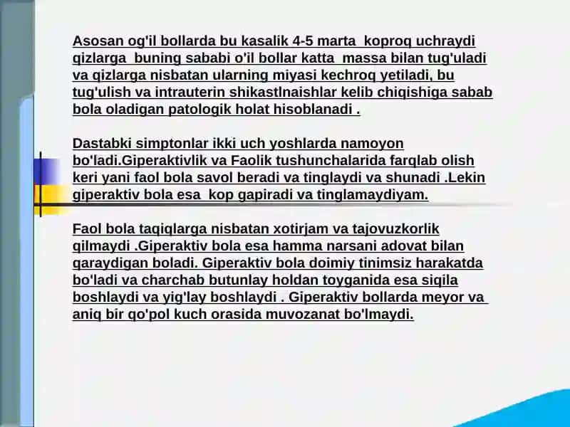 Giperaktiv bolasindomi 3