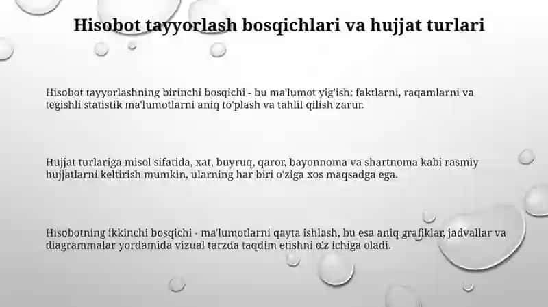 Hisobot tayyorlash 3