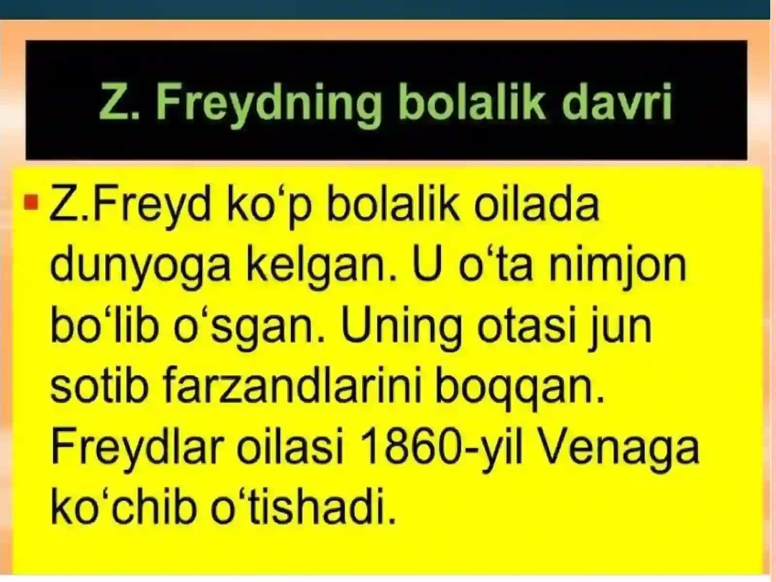 Z.Freyd psixoanaliz ta’limoti asoschisi 3
