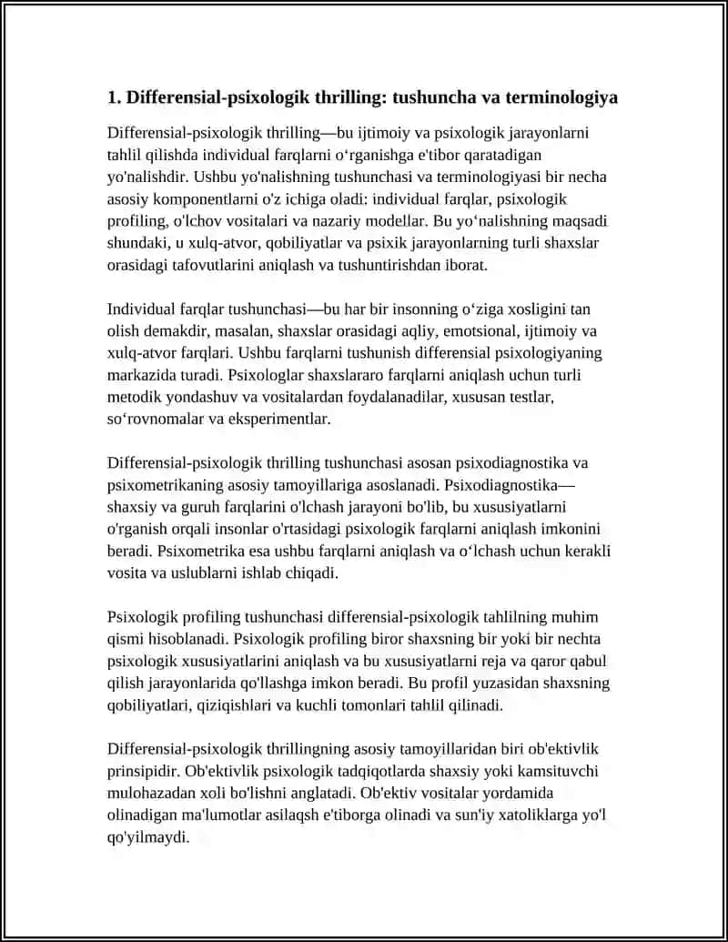 DIFFERENSIAL-PSIXOLOGIK THRILLING ASOSIY PRINSIPLARI 3