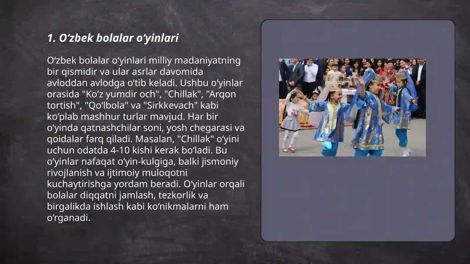 O'zbek bolalar o'yinlari 3