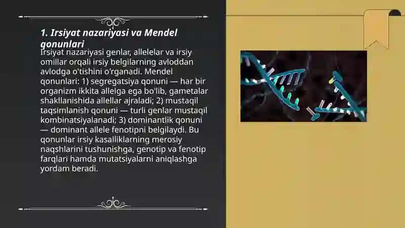 Irsiyat va irsiy kasalliklar 3