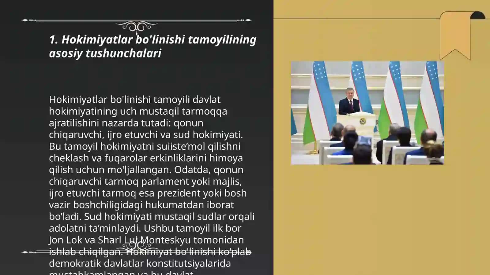 Hokimiyatlar bo'linish tamoyili 3