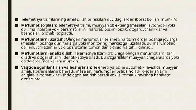 Telemetriya tizimlarini tavsiyflash 3