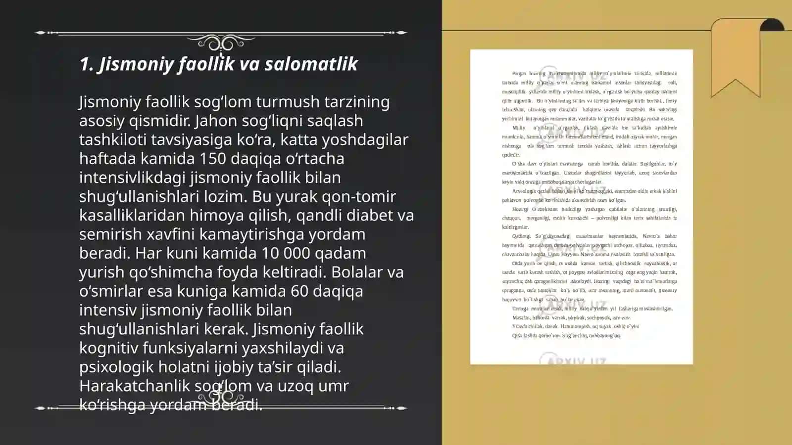 Jismoniy faollik va salomatlik 3