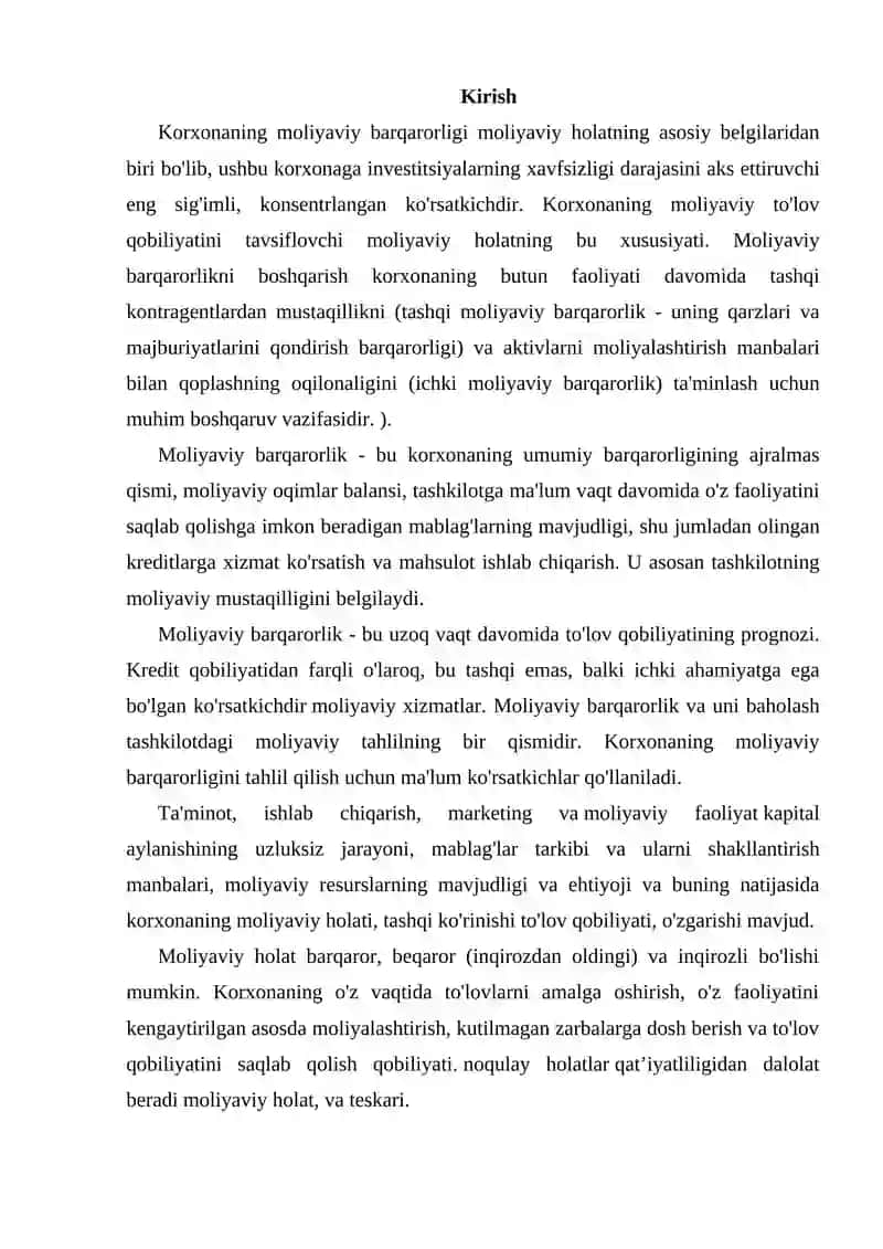 Moliyaviy Barqarorlik Tahlili 3