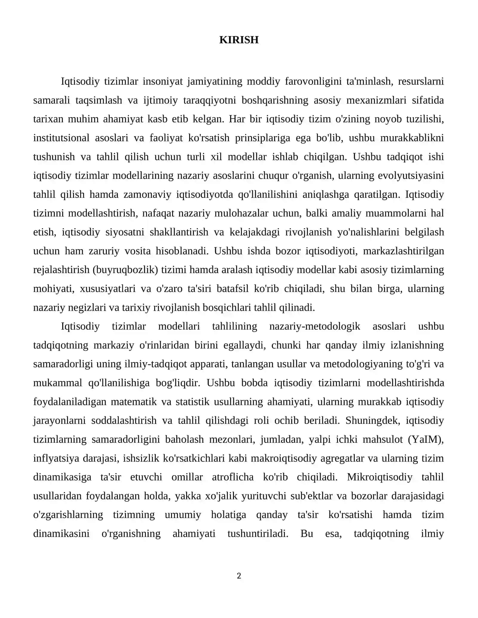 Iqtisodiy tizim modellari 3