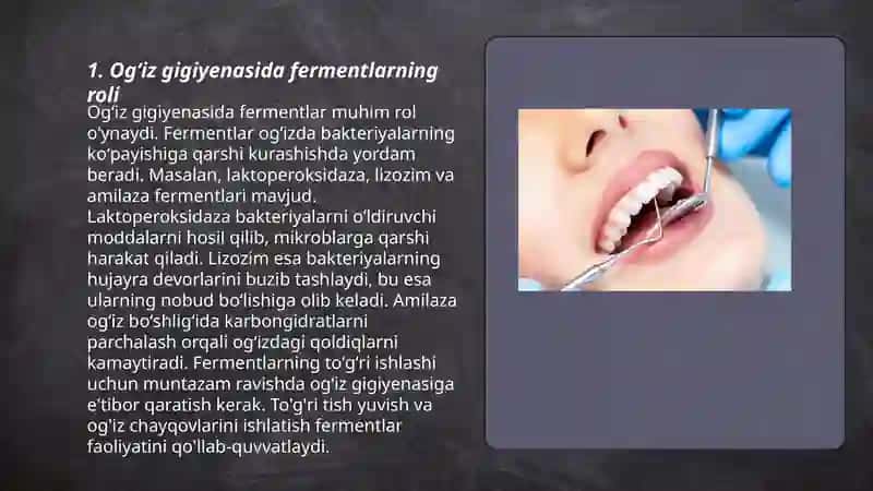 Stomatologiyada fermentlarning qoʻllanishi 3