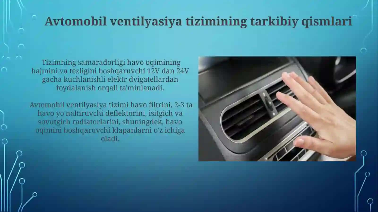 Avtomobil ventilyasiya tizimi 3