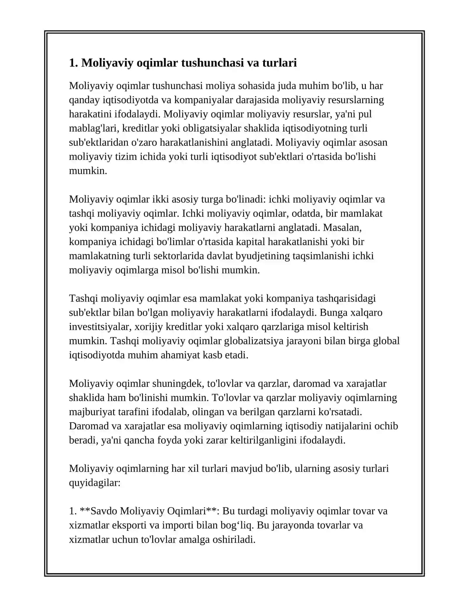 Moliyaviy Oqimlar 3
