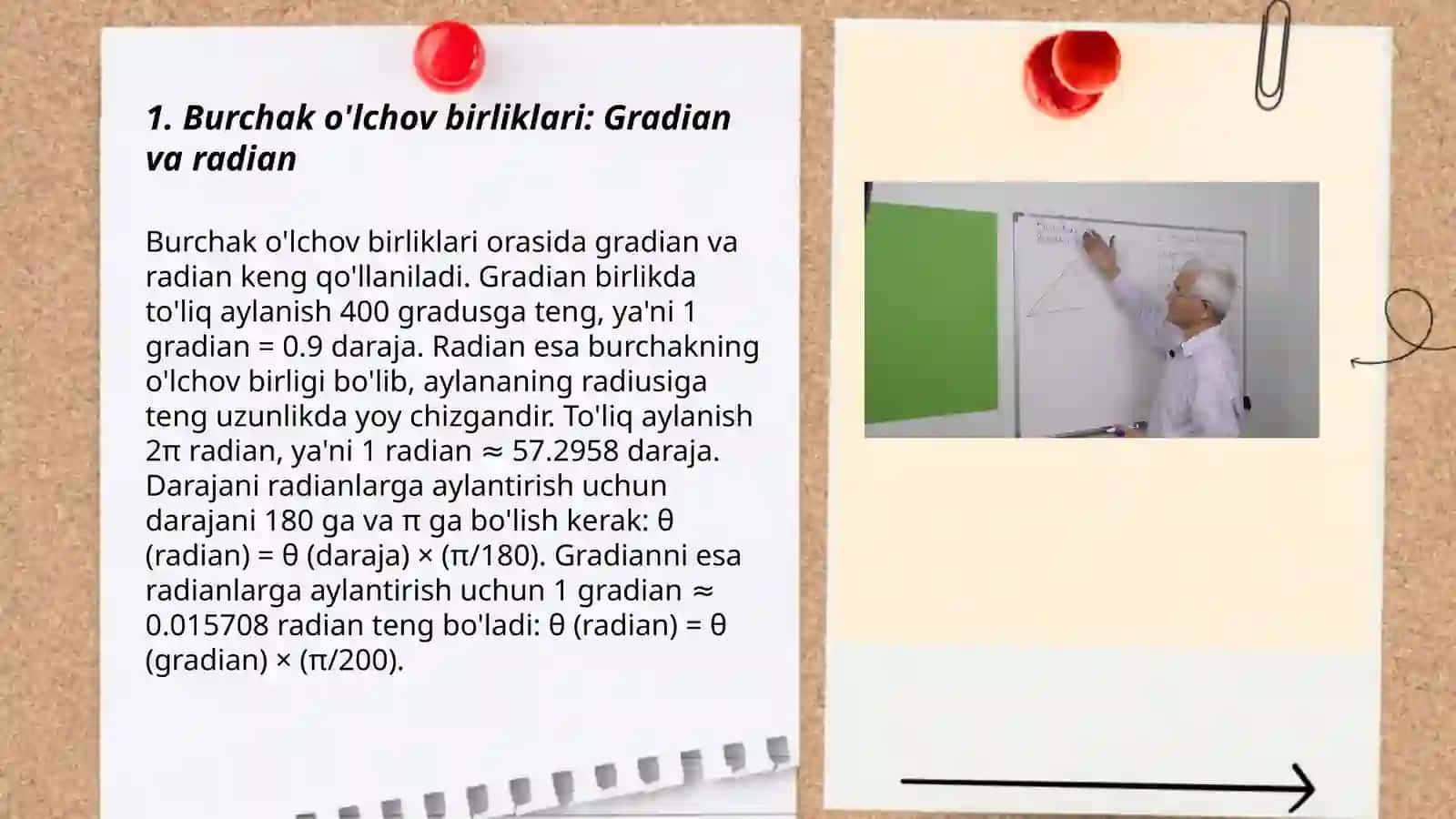 Burchak o’lchovlari turlari 3