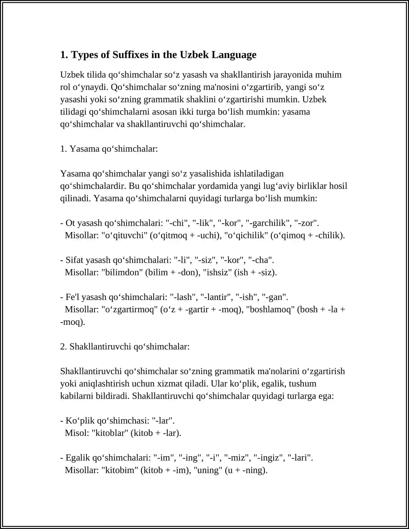 ANALYSIS OF SUFFIXES 3