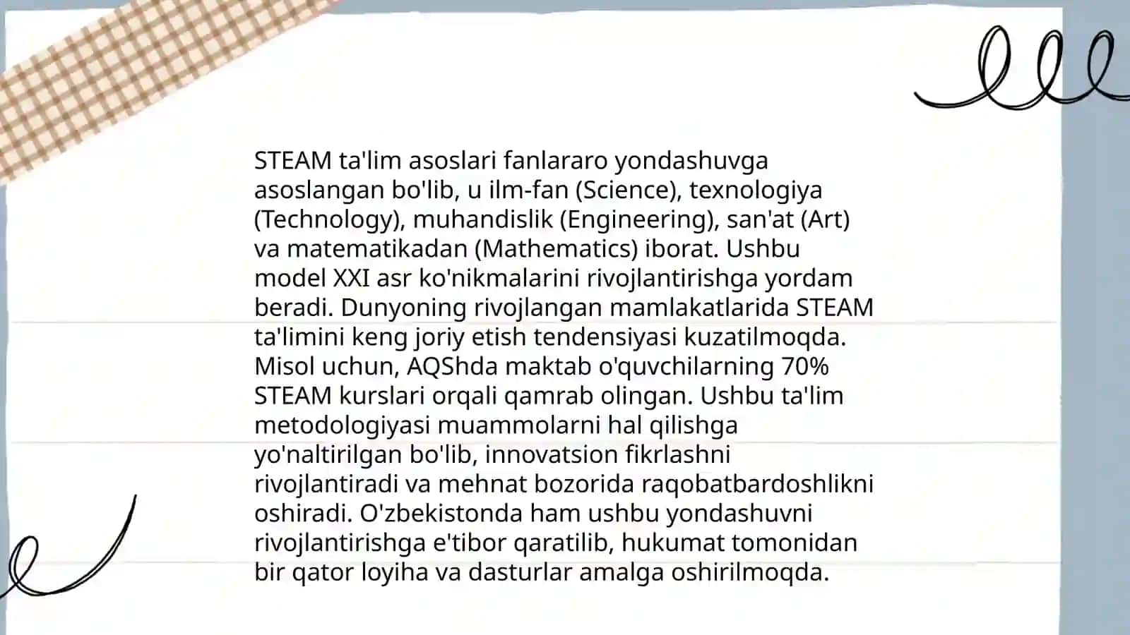 STEAM taʼlim (STEAM education) 3
