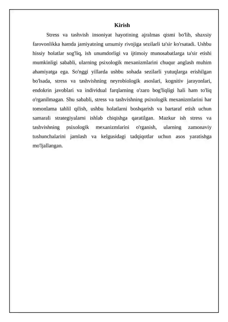 Stress va xavotirning psixologik mexanizmlari 3
