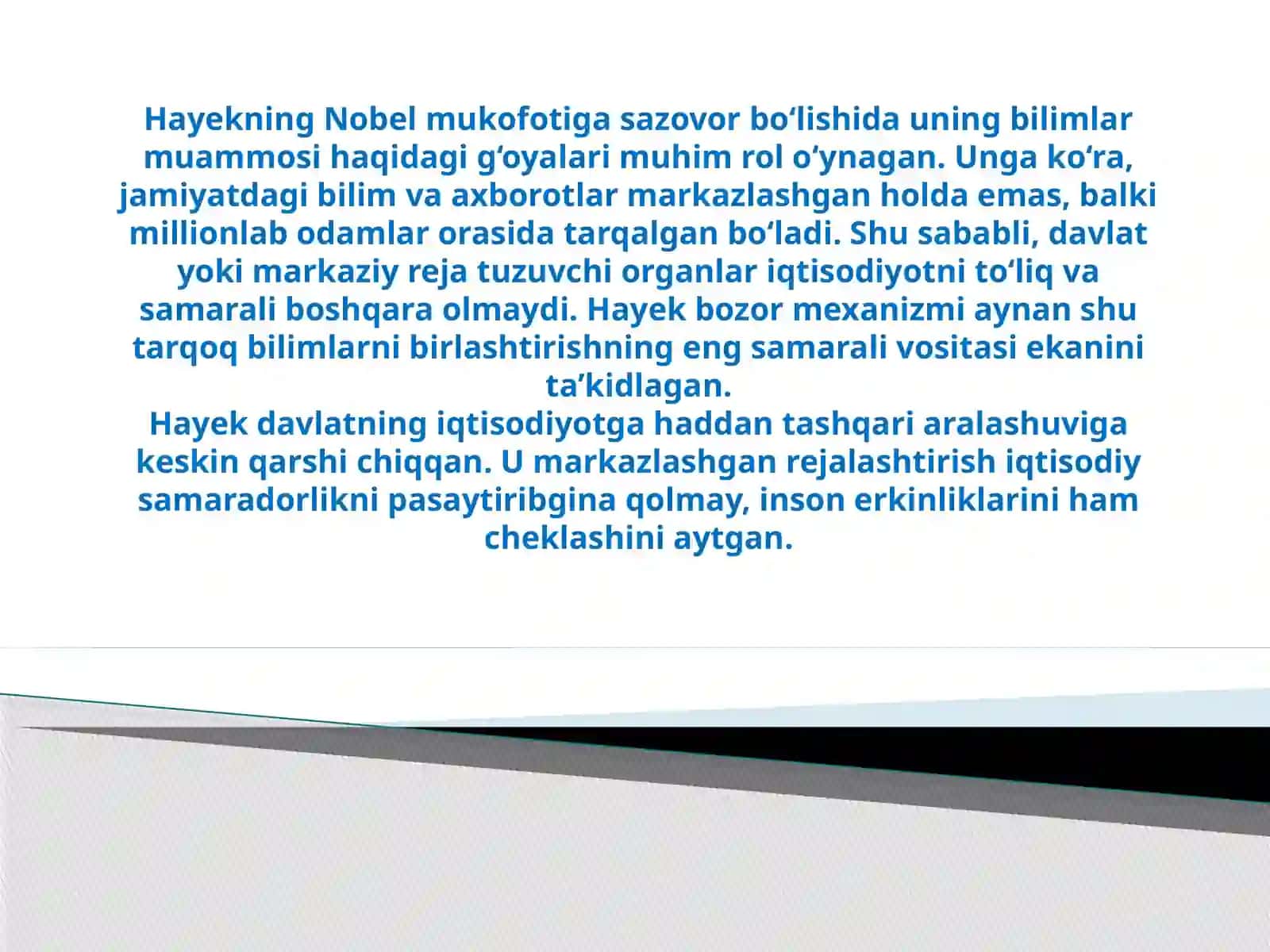 Fridrix Hayek va uning Nobel mukofoti 3