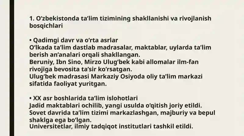 Oʼzbekistonda taʼlim( Xalqaro OTMLAR ) 3