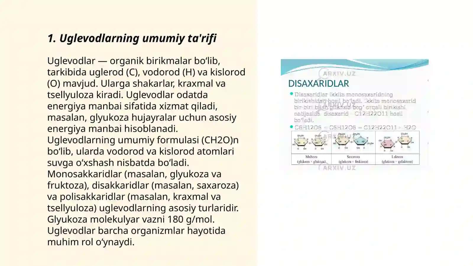 Uglevodlarning sinflanishi. Monosaxaridlar 3
