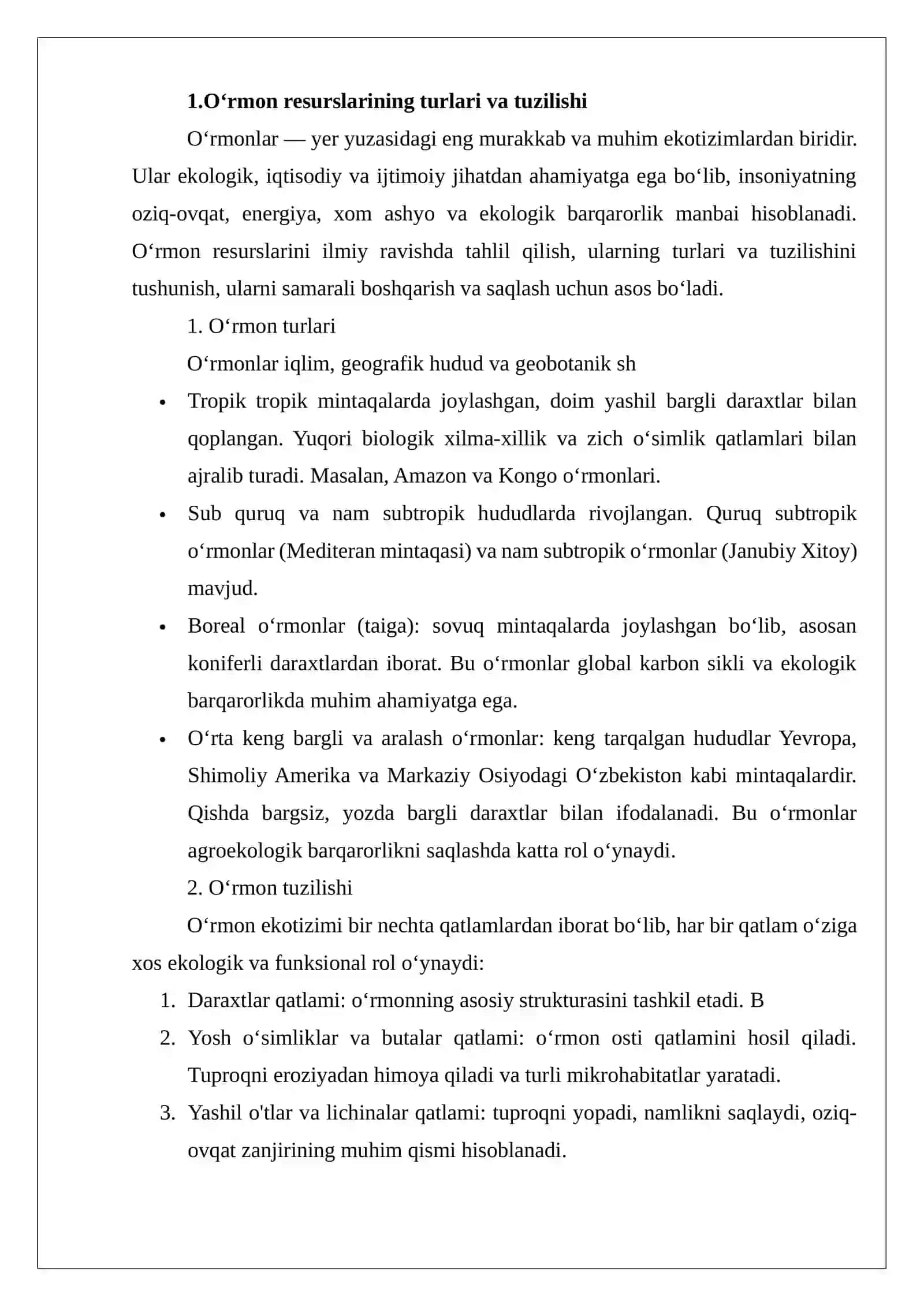 O’rmon resurslari va ularni saqlash 3