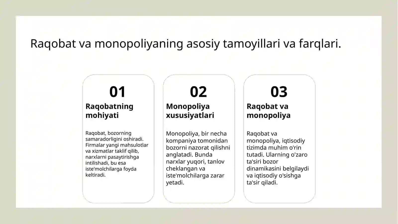 Raqobatlashkan manapol bozor uning jihatlari 3