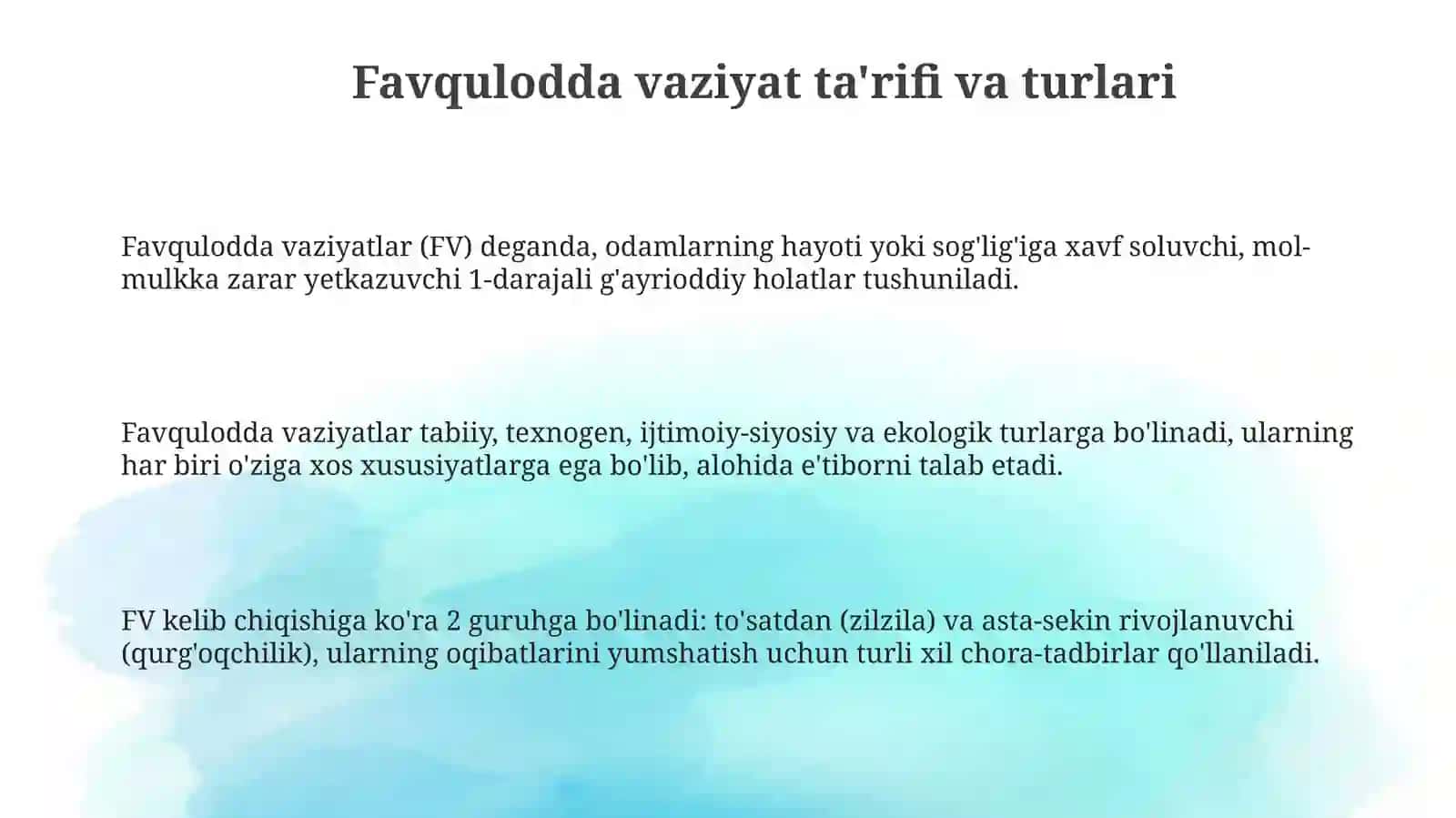 Favquloddavaziyatlarvaularningtasnifi 3