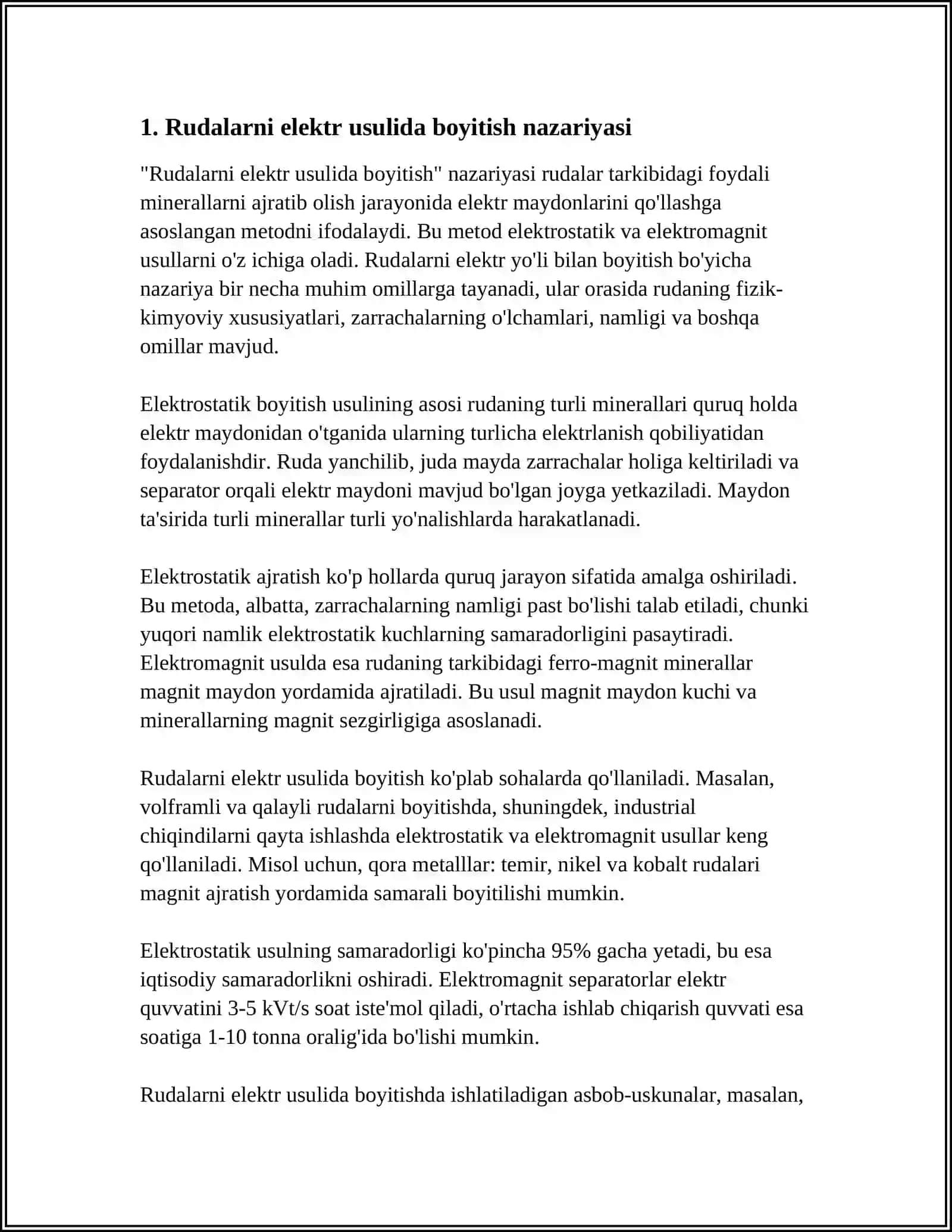 Rudalarni ELEKTR USULIDA BOYITISH 3