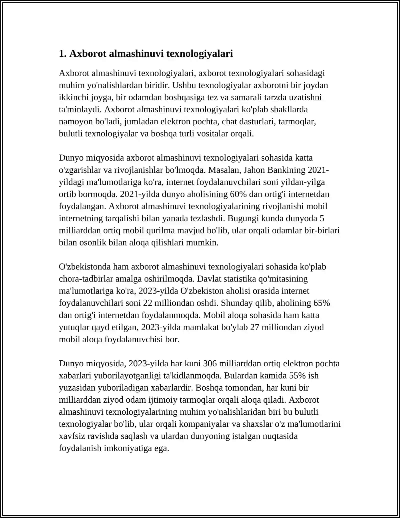 AXBOROT TEXNOLOGIYALARI KOMPONENTLARI 3